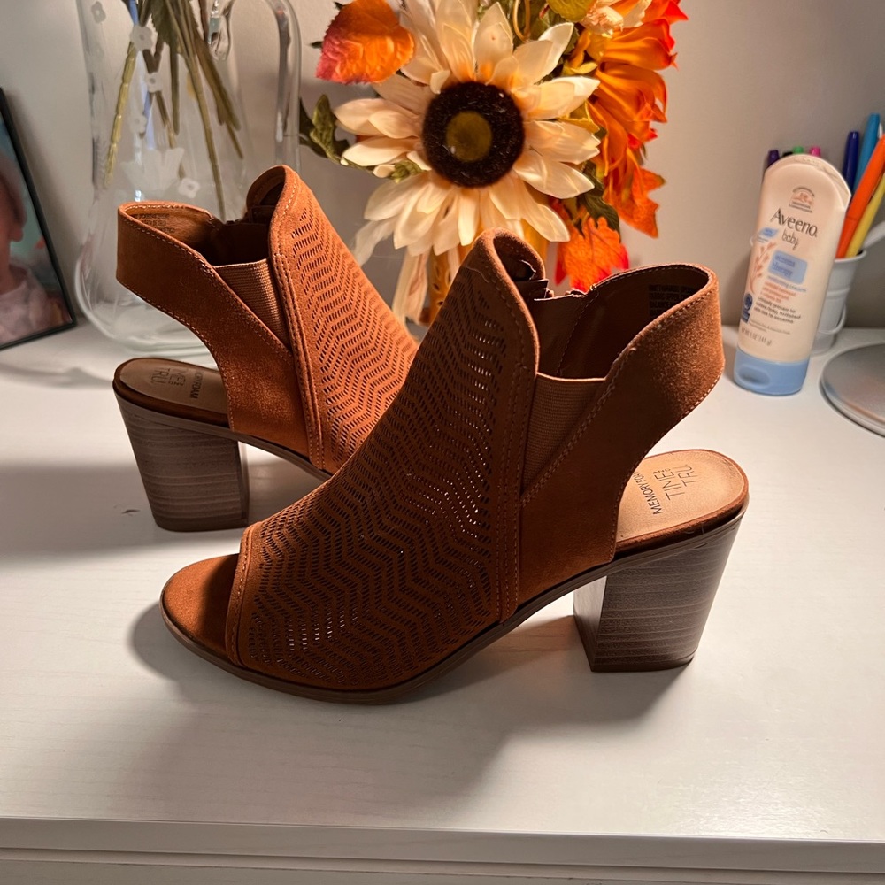 Peep toe booties